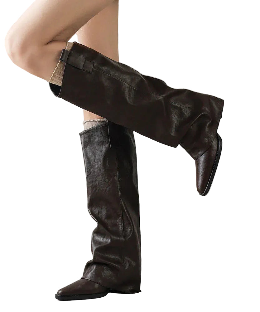 Bottes Femme à Talon Compensé Bout Pointu 0