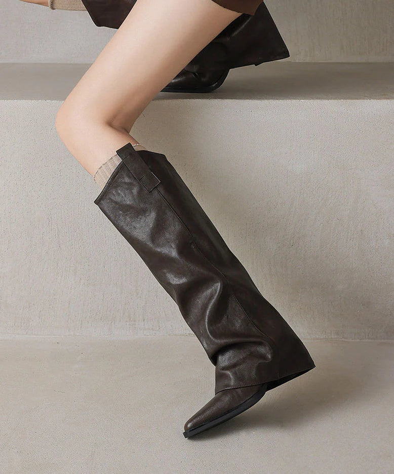 Bottes Femme à Talon Compensé Bout Pointu 2