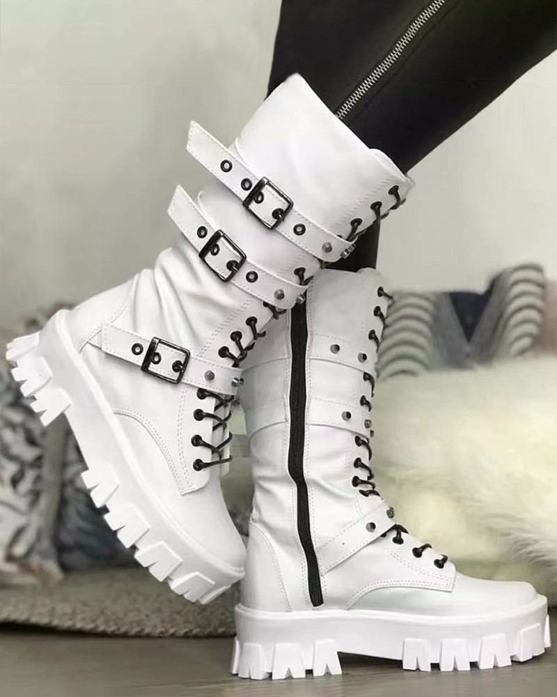 Bottes Femme avec Fermeture Éclair et Boucles 2
