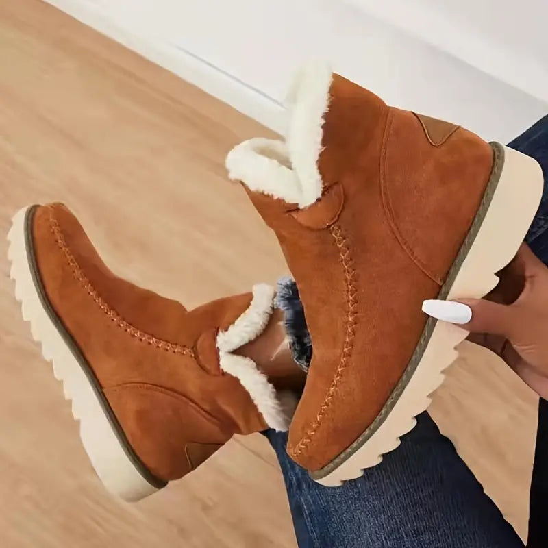 Bottes Femme en Peluche Chaude Style Élégant