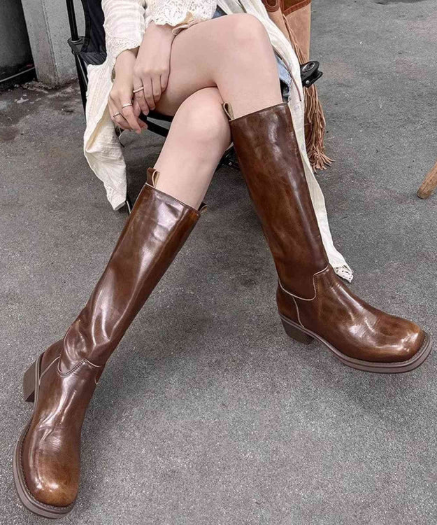 Bottes Hautes Femme Chic à Talon Épais 2