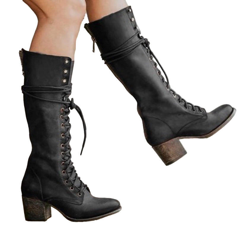 Bottes Longues à Talon Épais pour Femmes 0