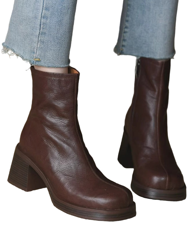 Bottes à Talons Épais avec Fermeture Éclair 3