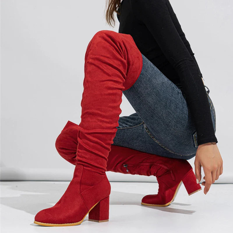 Bottes à Talons Femmes au-dessus du Genou Chic 3