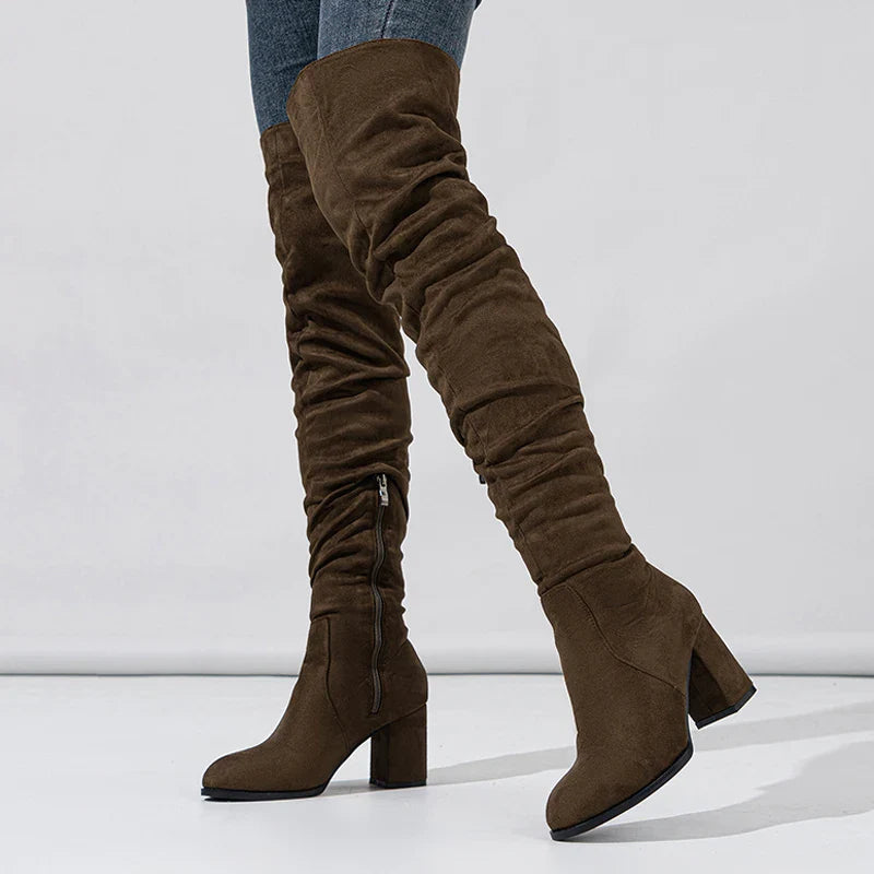 Bottes à Talons Femmes au-dessus du Genou Chic 5