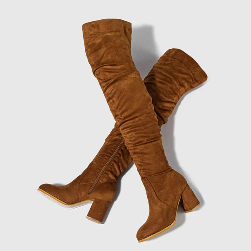 Bottes à Talons Femmes au-dessus du Genou Chic 8