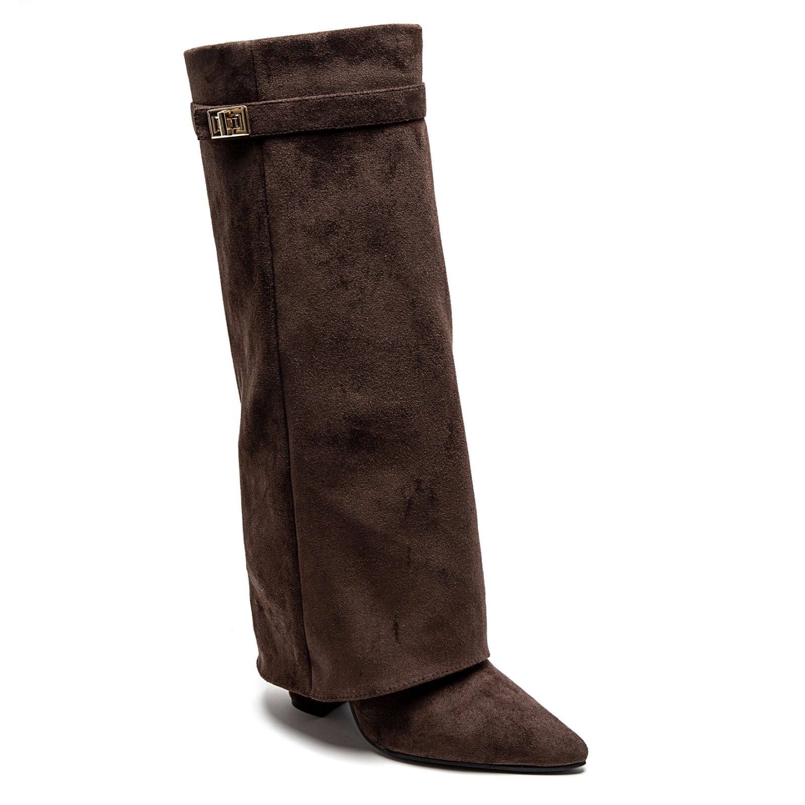 Bottes à talons pour femmes, élégantes, en cuir PU avec talon bloc 6