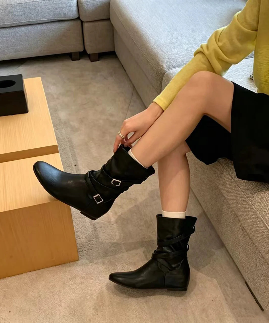 Bottes compensées pour femme à boucle 3