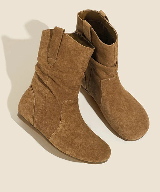 Bottes compensées pour femmes style froissé 3