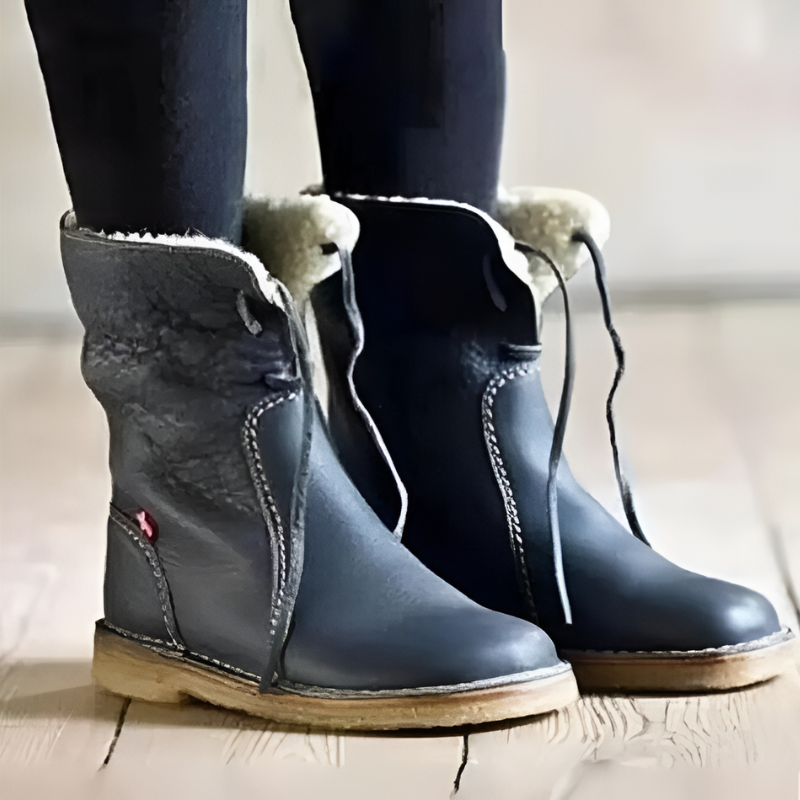 Bottes d'Hiver Femme Imperméables en Cuir 1