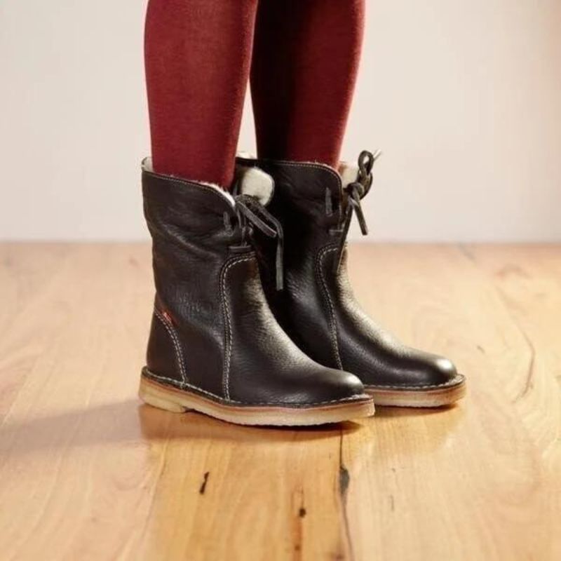 Bottes d'Hiver Femme Imperméables en Cuir 2