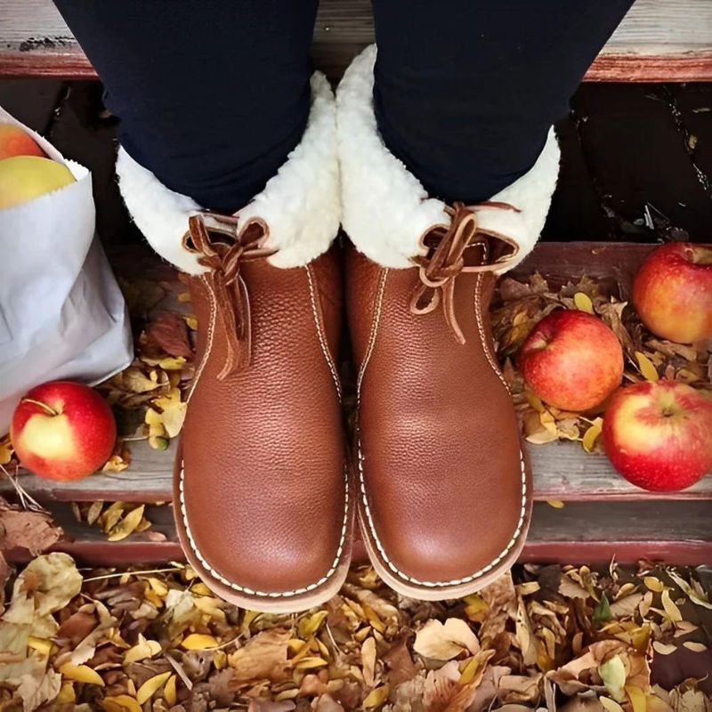 Bottes d'Hiver Femme Imperméables en Cuir 7