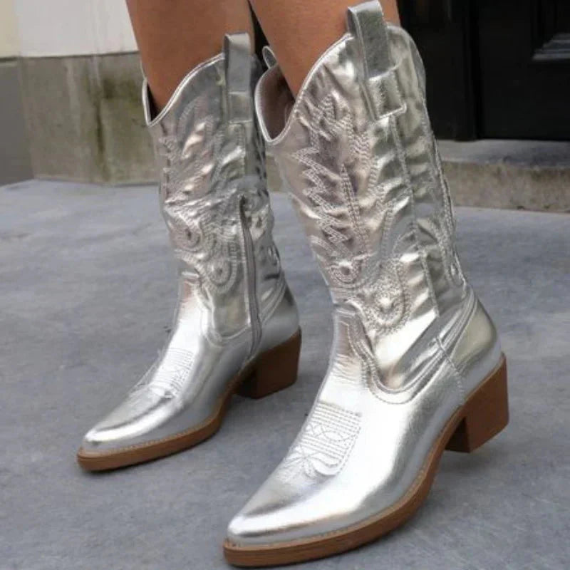 Bottes de Cowboy Métallisées pour Femmes 6