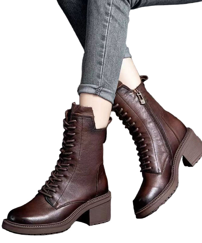 Bottes de Moto Homme à Lacets Style Robuste 0