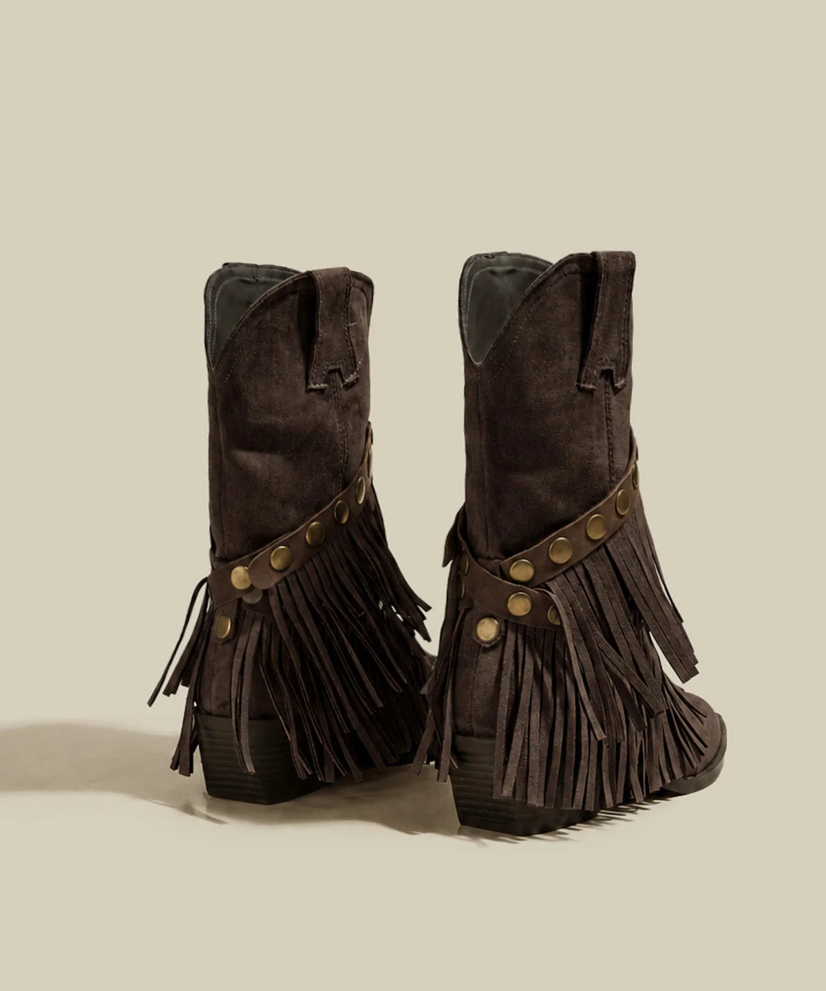 Bottes de cowboy femme style vintage à bout pointu et talon compensé 2