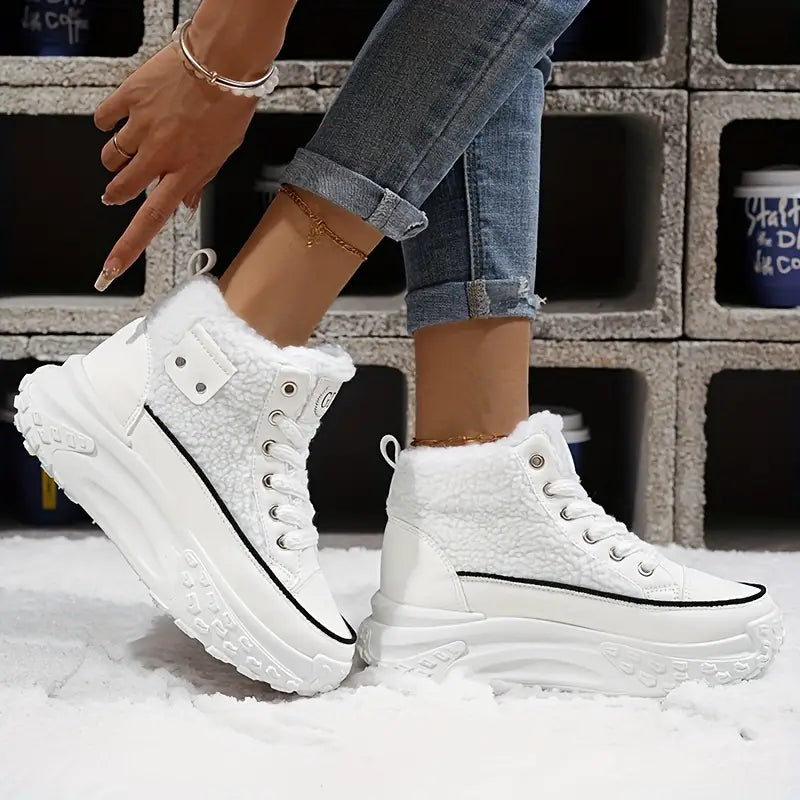 Bottes de neige pour femmes en velours avec doublure chaude 0