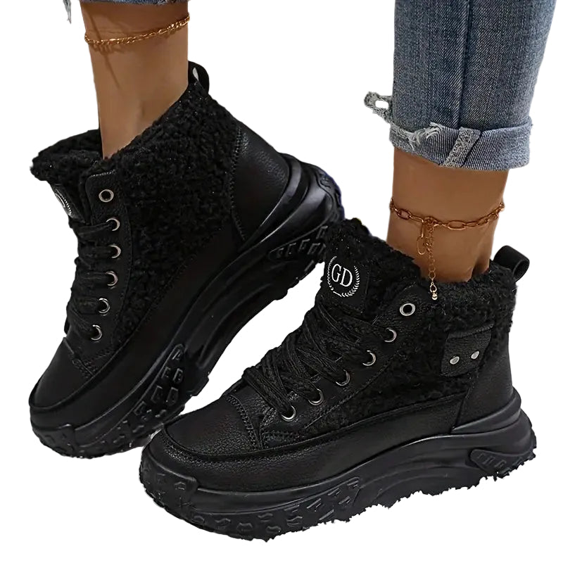 Bottes de neige pour femmes en velours avec doublure chaude 1