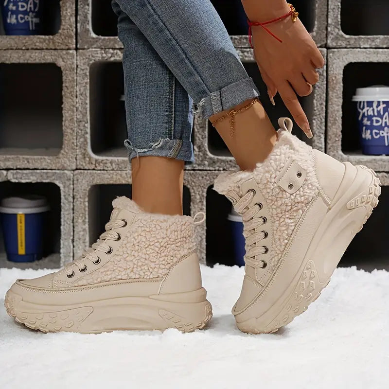Bottes de neige pour femmes en velours avec doublure chaude 5