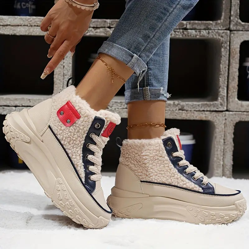 Bottes de neige pour femmes en velours avec doublure chaude 6