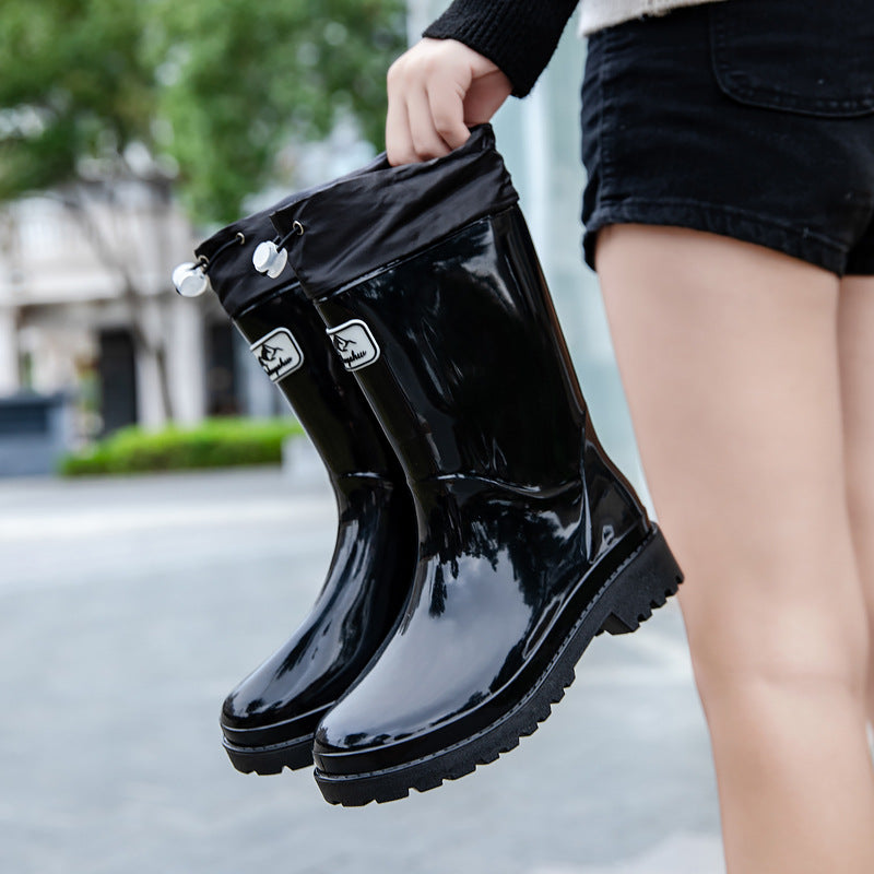 Bottes en Caoutchouc pour Femmes avec Laçage Ajustable 0
