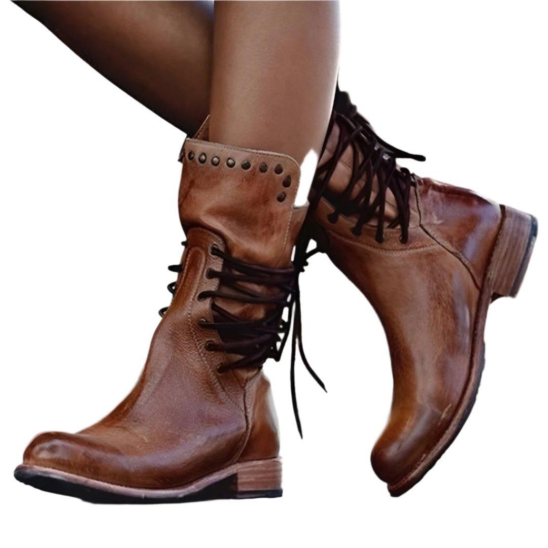Bottes en Cuir à Lacets pour Femme Classiques 1