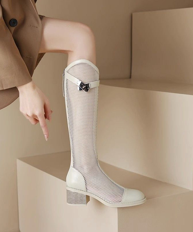Bottes en Tulle pour Femmes à Talons Chunky 1