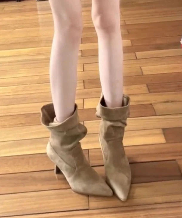 Bottes femme à talons aiguilles bout pointu style moderne 3