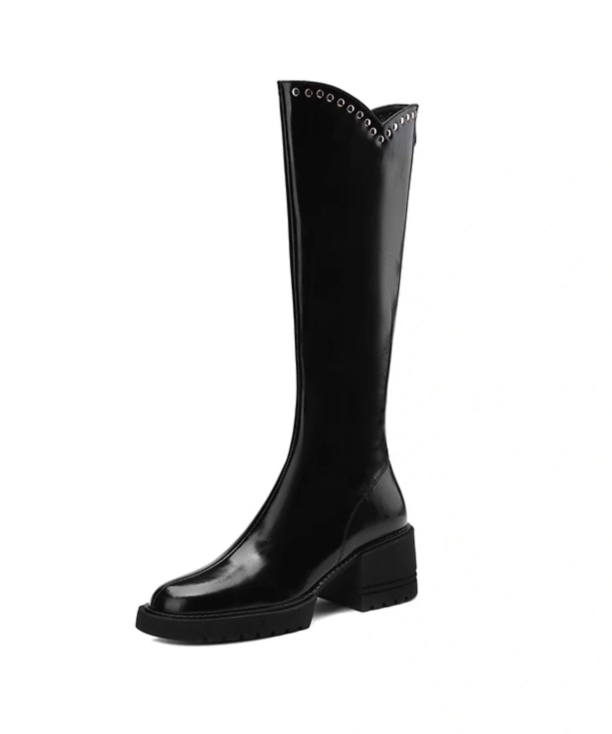 Bottes hautes ajustées à rivets pour femme 4