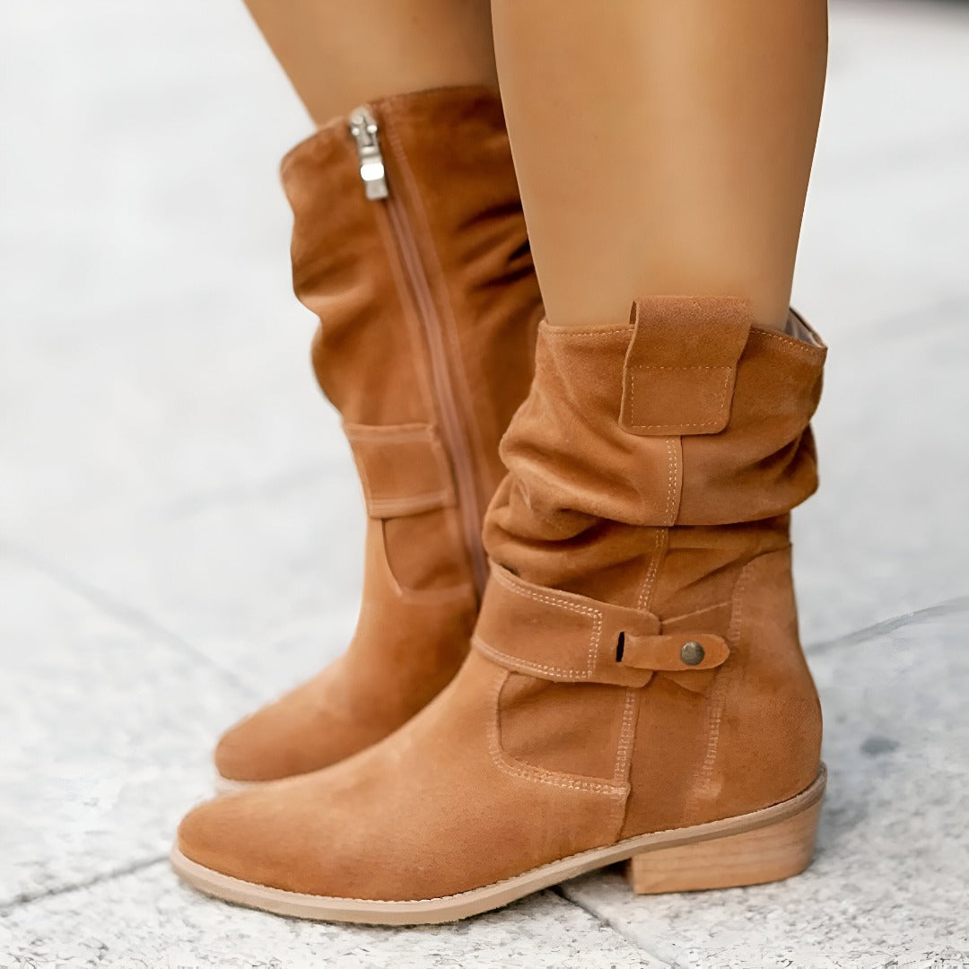 Bottes pour Femmes en Simili Suède avec Semelle Confortable 1