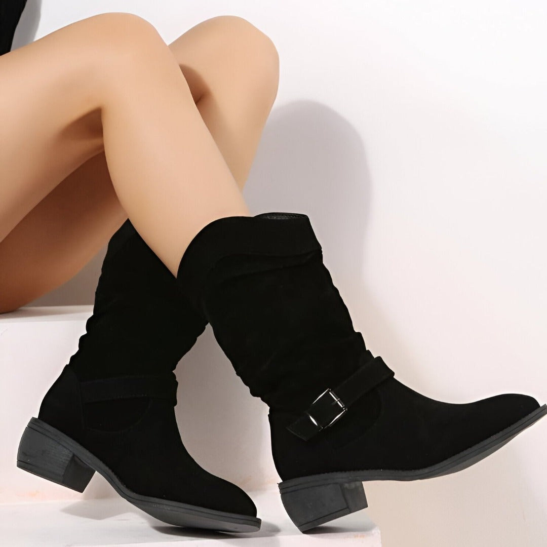 Bottes pour Femmes en Simili Suède avec Semelle Confortable 2