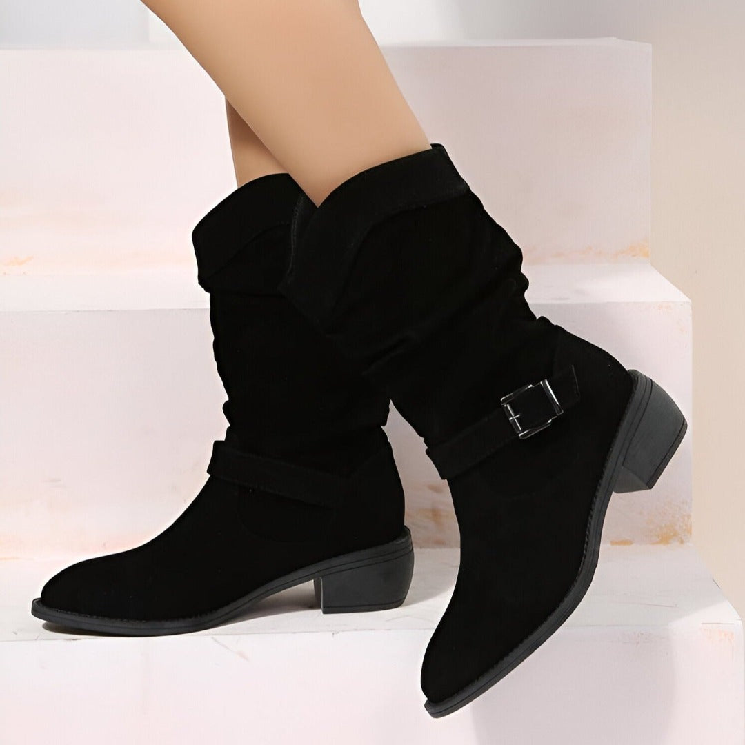 Bottes pour Femmes en Simili Suède avec Semelle Confortable 6