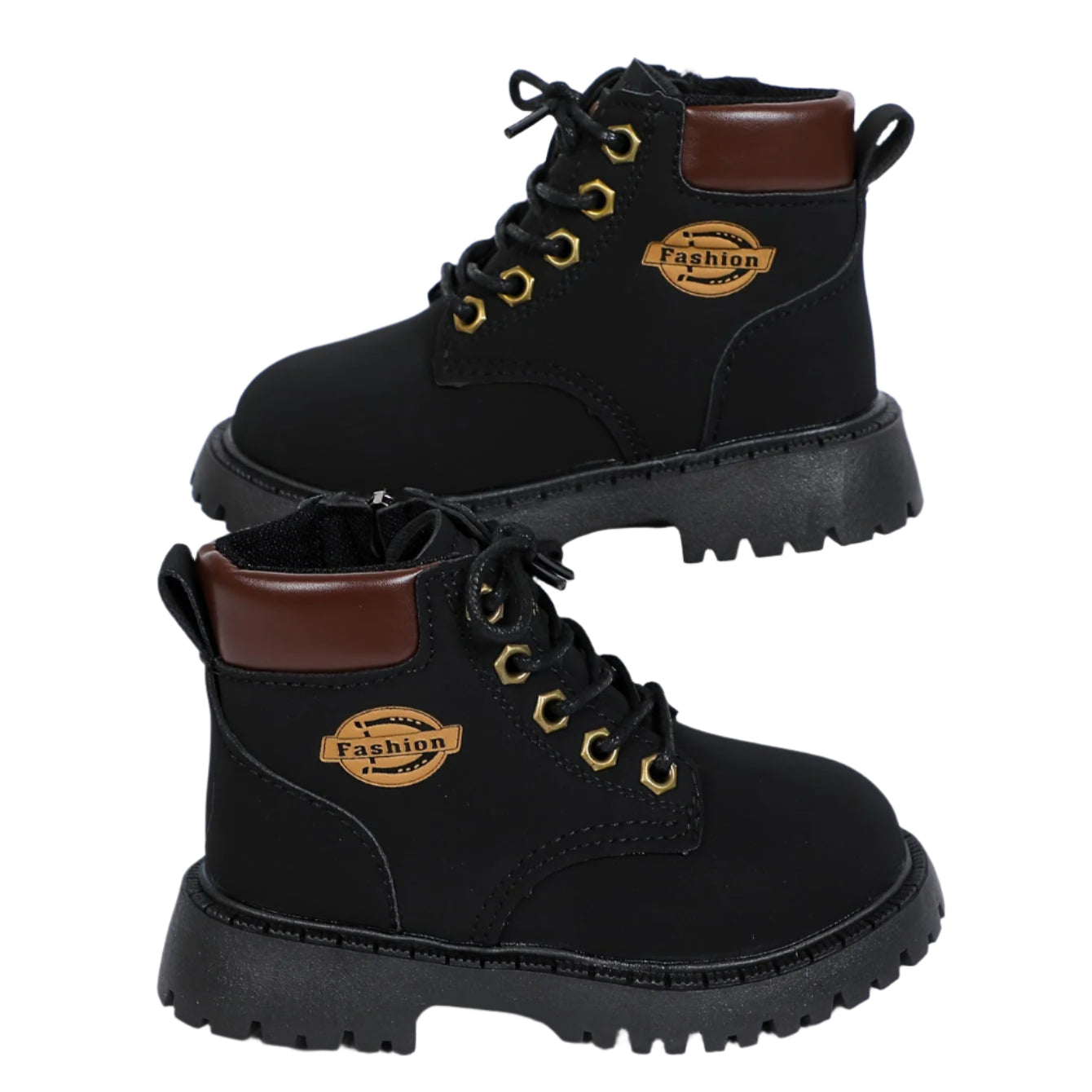 Bottes pour Garçons avec Fermeture Éclair Synthetique Antidérapante