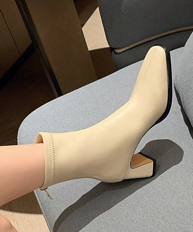 Bottes pour femmes à bout carré et semelle épaisse 1
