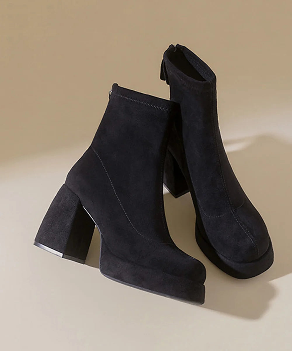 Bottines Femme Style Rétro à Plateforme et Fermeture Éclair 3