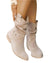 Bottines Femme Suède Talon Bas avec Fermeture Éclair 0
