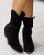 Bottines Femme Suède Talon Bas avec Fermeture Éclair 3