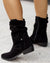 Bottines Femme Suède Talon Bas avec Fermeture Éclair 4