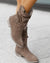Bottines Femme Suède Talon Bas avec Fermeture Éclair 7