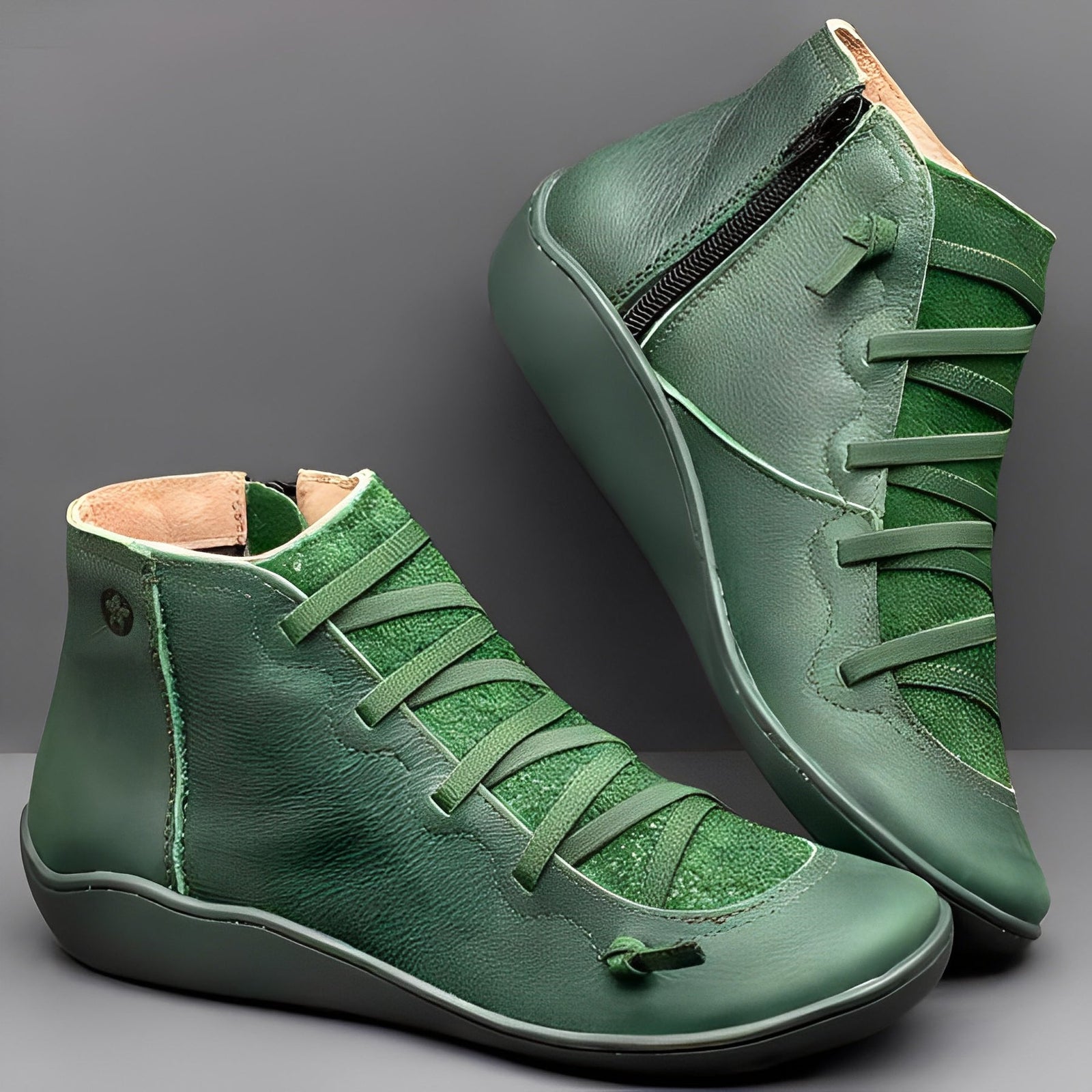 Bottines à Lacets pour Femmes avec Fermeture Éclair 1