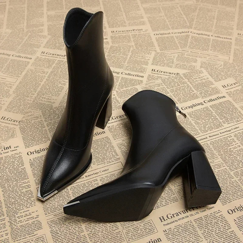 Bottines à Talons Pointus pour Femmes Printemps 4