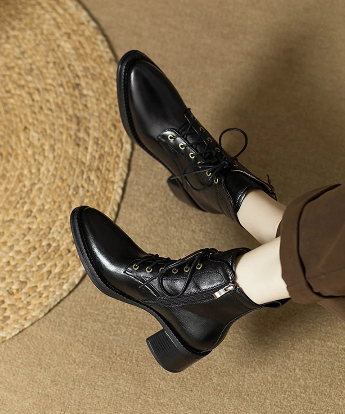 Bottines à lacets pour femme bout pointu 4