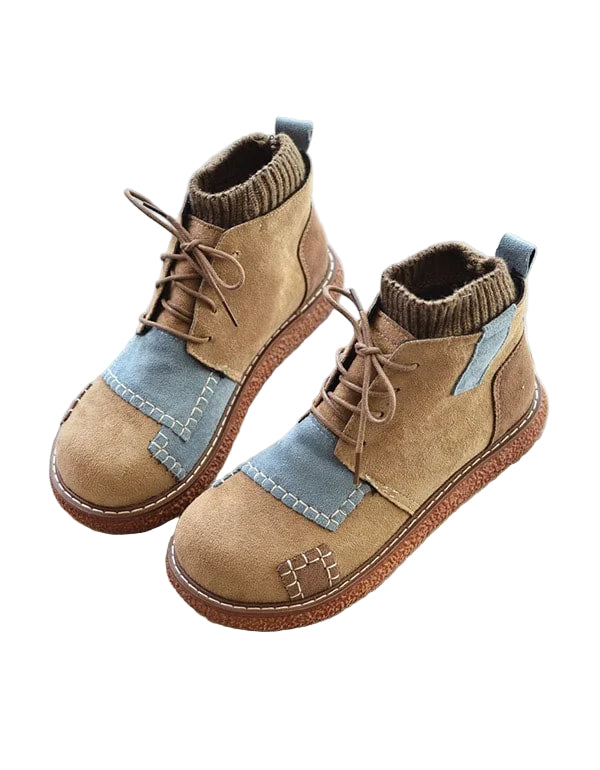 Bottines d'hiver Rétro à Lacets pour Femme 0