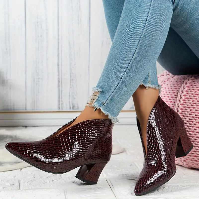 Bottines pour Femmes à Texture Reptile 3