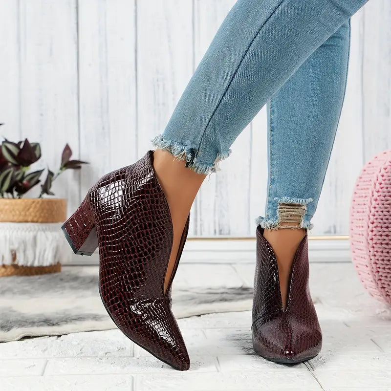 Bottines pour Femmes à Texture Reptile 4