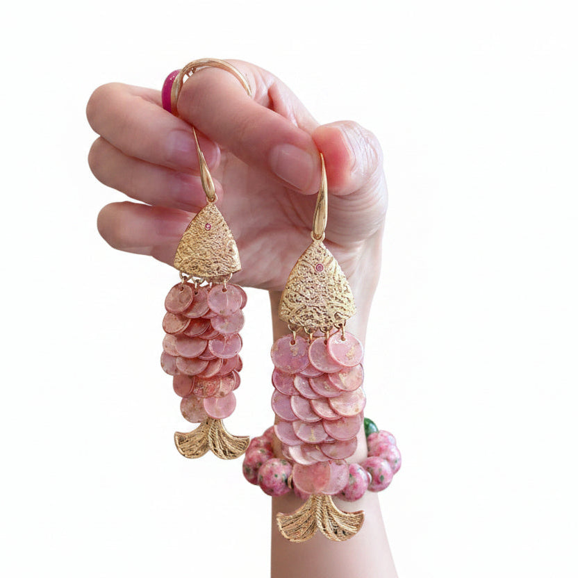 Boucles D'Oreilles Pendantes Femme Style Plage Avec Pompons 0
