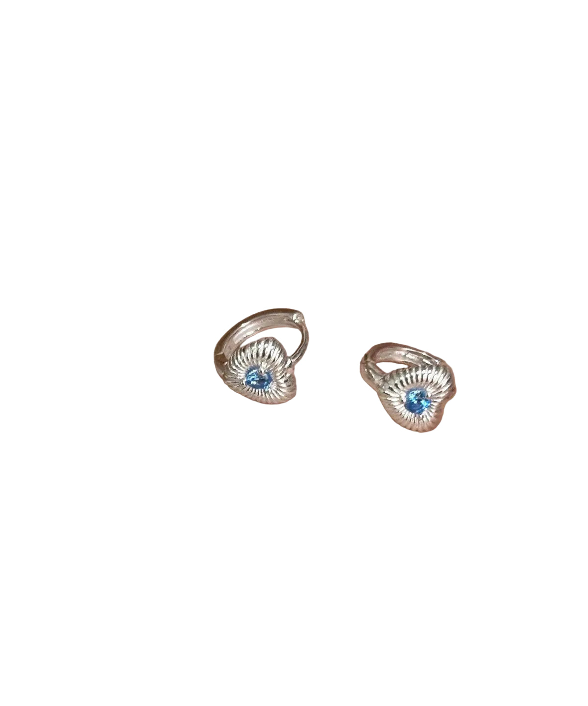 Boucles d'oreilles Créoles Fines Femme Style Cristal Bleu 0