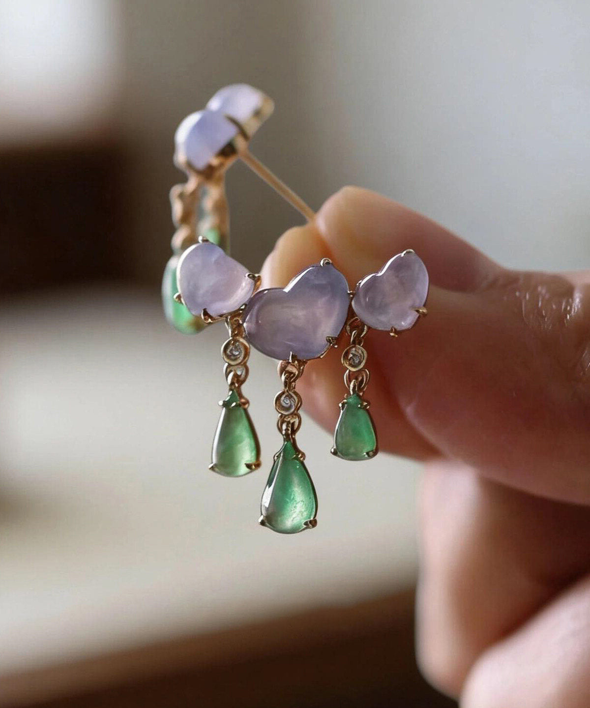 Boucles d'oreilles Pendantes Femme Goutte d'Eau avec Pompon 3
