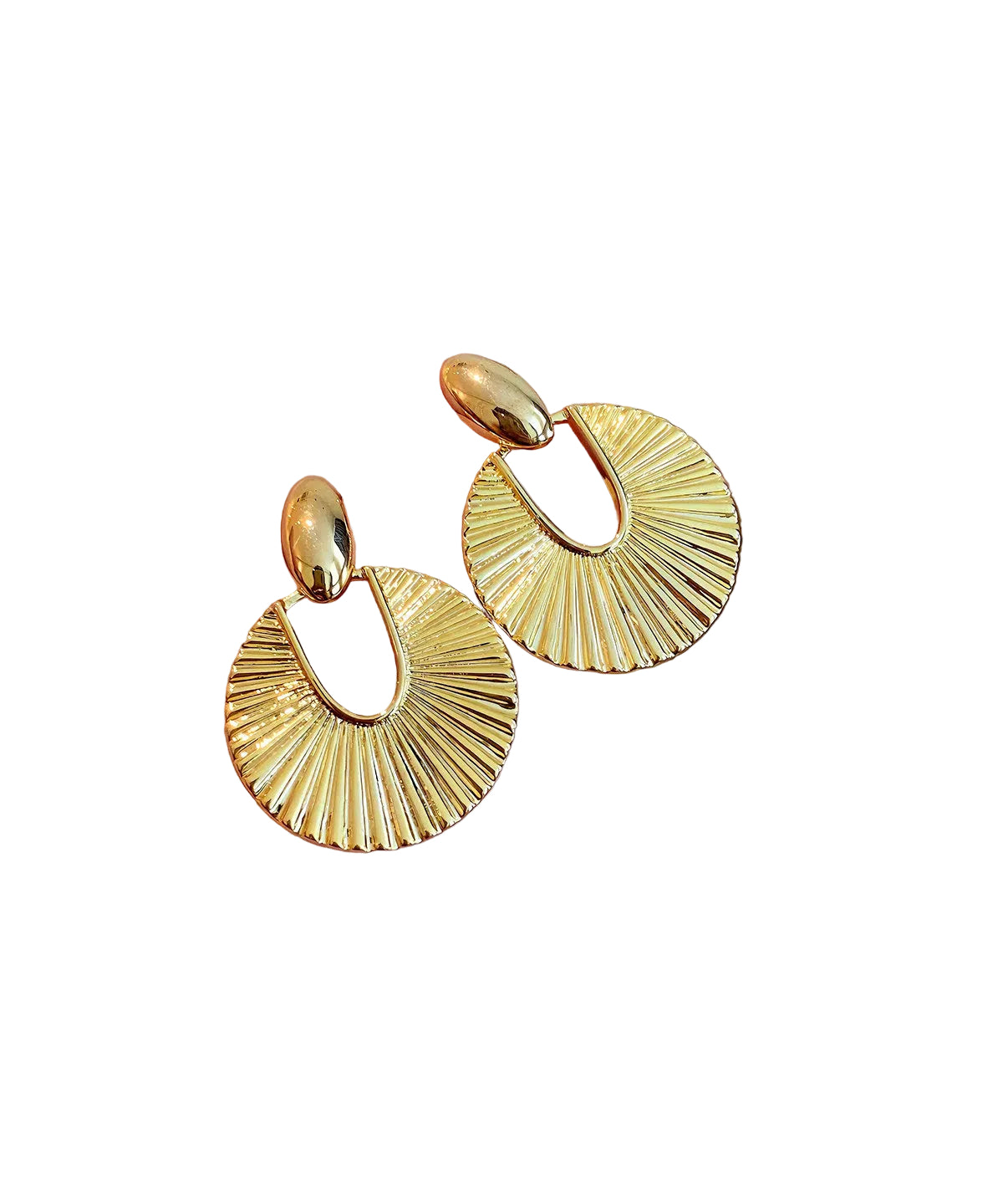 Boucles d'oreilles créoles forme éventail pour femme 0
