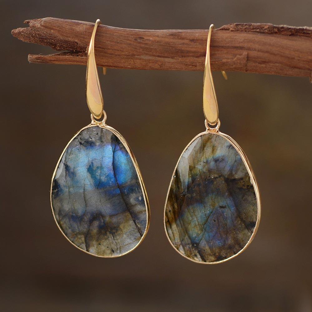 Boucles d'oreilles en Labradorite Artisanales 0