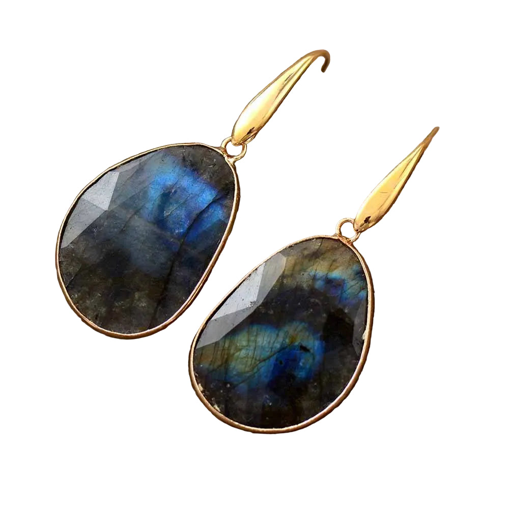 Boucles d'oreilles en Labradorite Artisanales 3